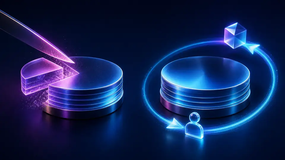Neon conceptual illustration for “Loyalty vs discounts: the margin math”